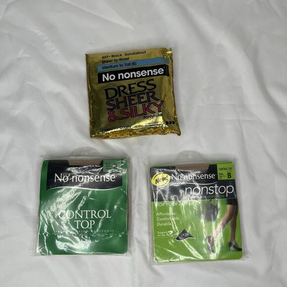No Nonsense 3 Pantyhose 2 Nude color 1 Black, all Size B. Feminine, work, office - Picture 1 of 8